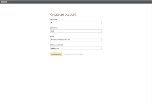 Create an account modal